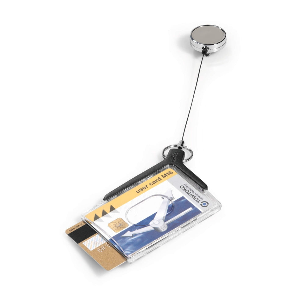 Durable Identyfikator do dwóch kart z mechanizmem ściągającym