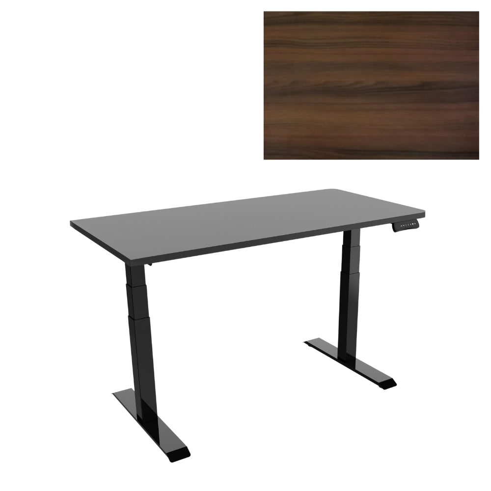 UNIQUE Biurko elektryczne z blatem 140x70 cm GROW Walnut