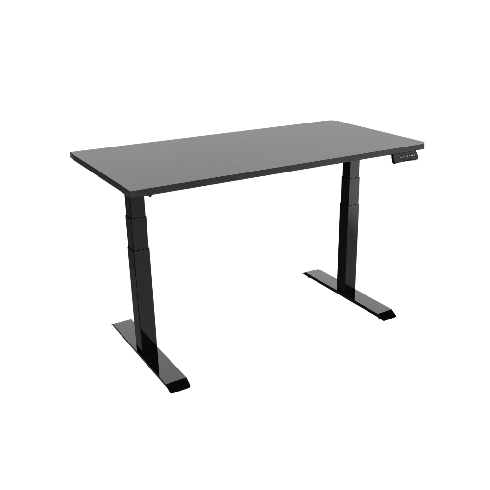 UNIQUE Biurko elektryczne czarne z blatem 140x70 cm GROW Antracyt