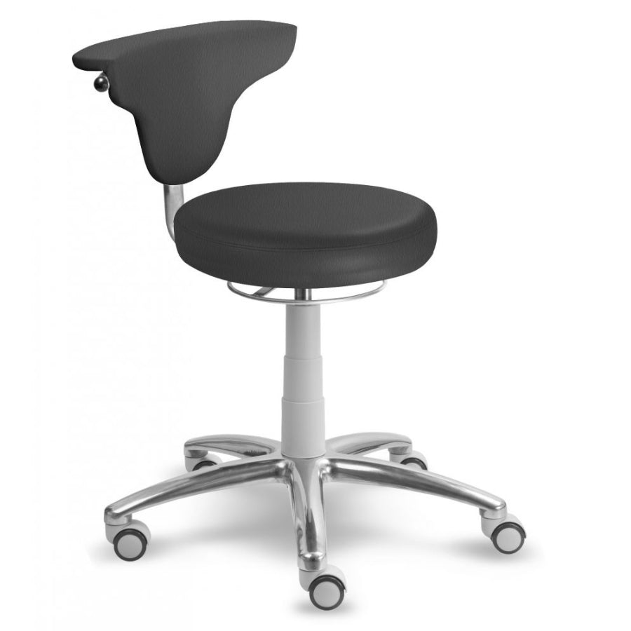Mayer taboret medyczny z oparciem obrotowym 360 °C 1251 Silvertex antracyt
