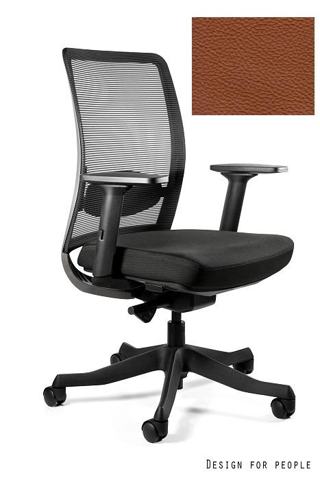 UNIQUE Fotel biurowy ANGGUN M Brązowa Skóra Naturalna – ergopoint