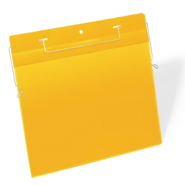 Durable Kieszeń magazynowa z uchwytami z drutu A4 pozioma żółta 50szt.