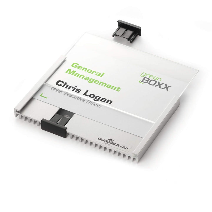 Durable INFO SIGN Tabliczka przydrzwiowa 149x52,5 mm srebrna