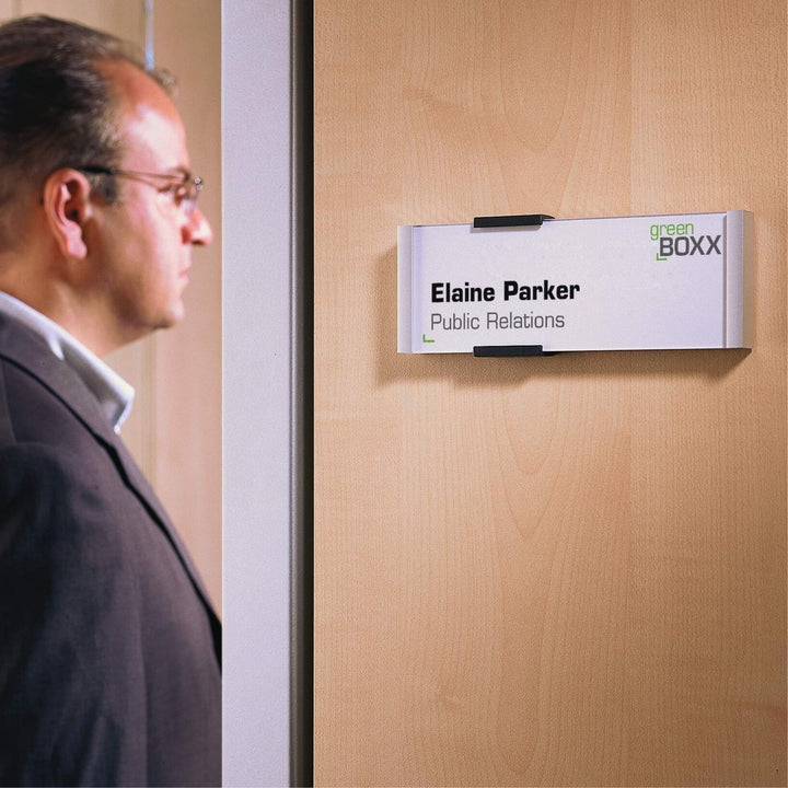 Durable INFO SIGN Tabliczka przydrzwiowa 149x52,5 mm srebrna