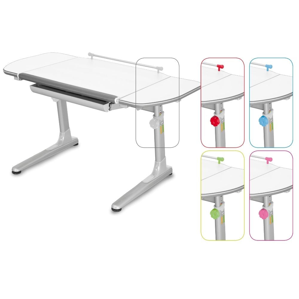 Mayer Biurko ergonomiczne rosnące razem z dzieckiem srebrno/białe Profi3 + 5 kolorów