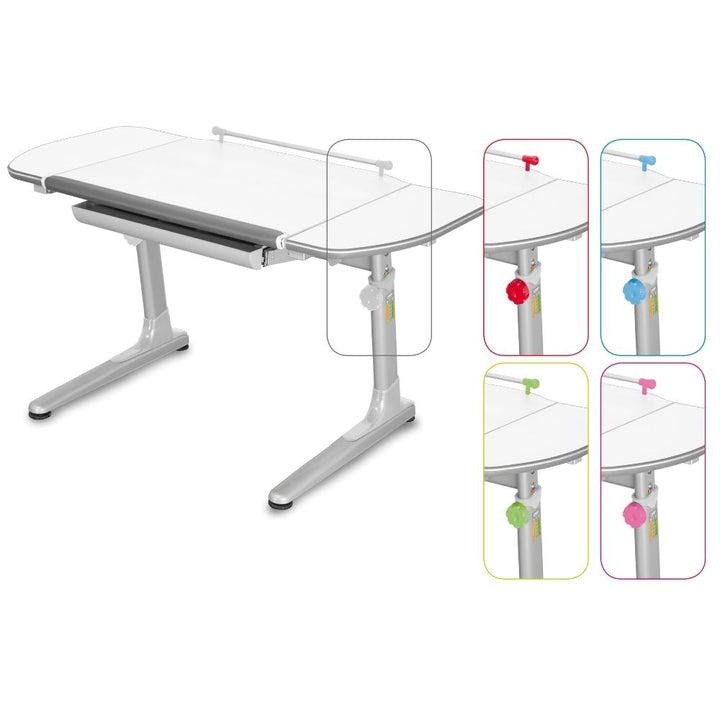 Mayer Biurko ergonomiczne rosnące razem z dzieckiem srebrno/białe Profi3 + 5 kolorów
