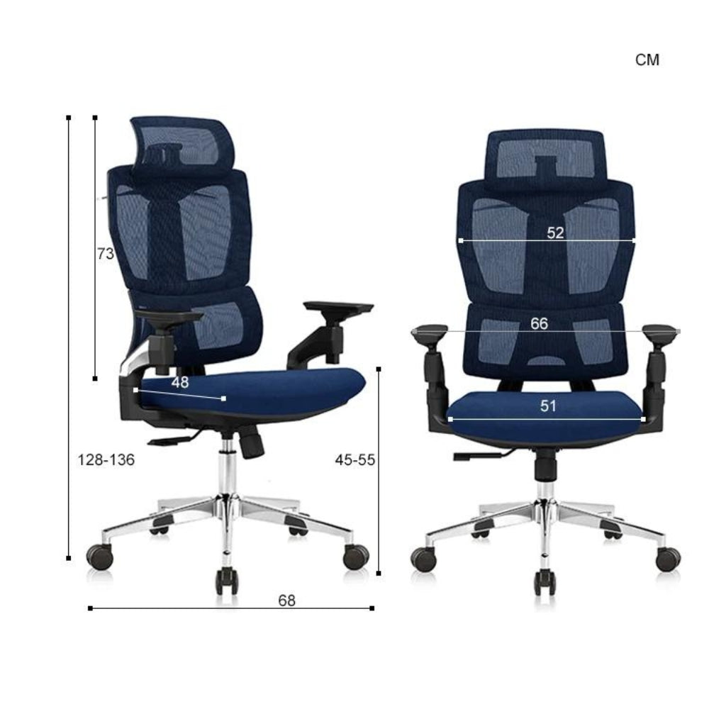 Spacetronik Krzesło biurowe ergonomiczne BARD niebieskie