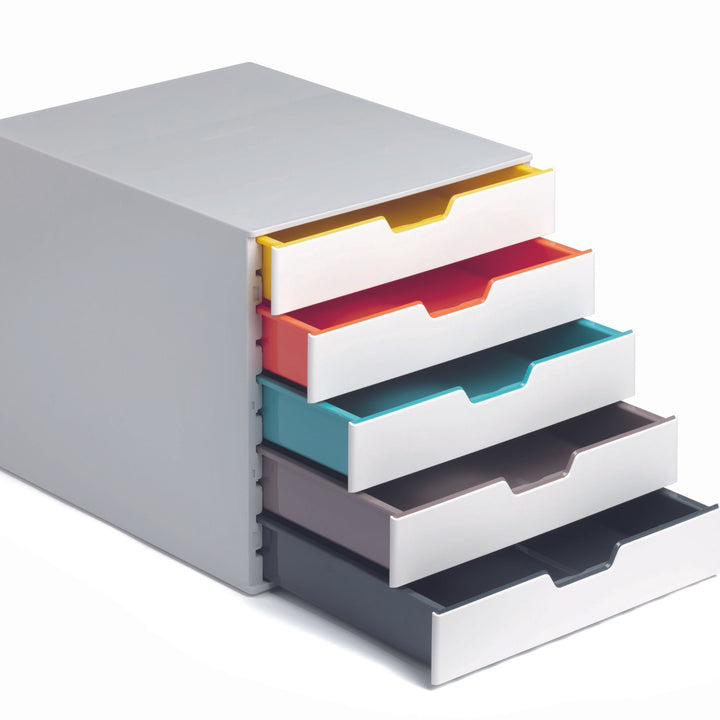 Durable Varicolor Pojemnik na dokumenty z 5 szufladkami szaro-biały