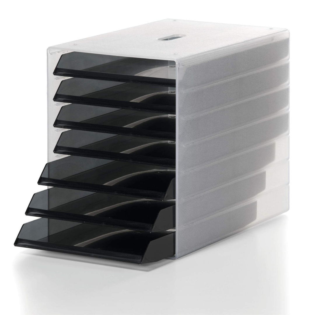 Durable Idealbox pojemnik na dokumenty 7 szuflad przezroczysty szary