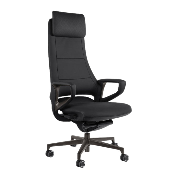 UNIQUE Ergonomiczny fotel biurowy VIRGO Skóra Naturalna Czarna