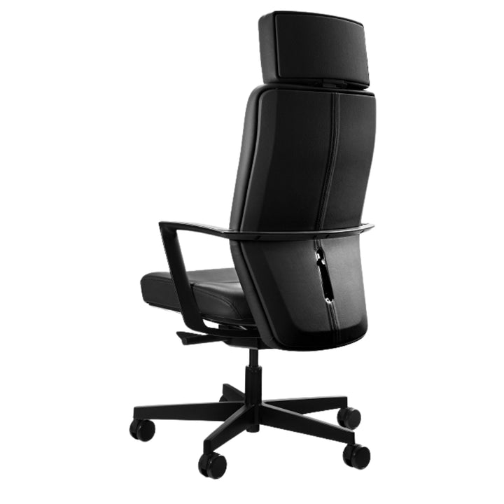 UNIQUE Ergonomiczny fotel biurowy SONOMA Skóra naturalna Czarna