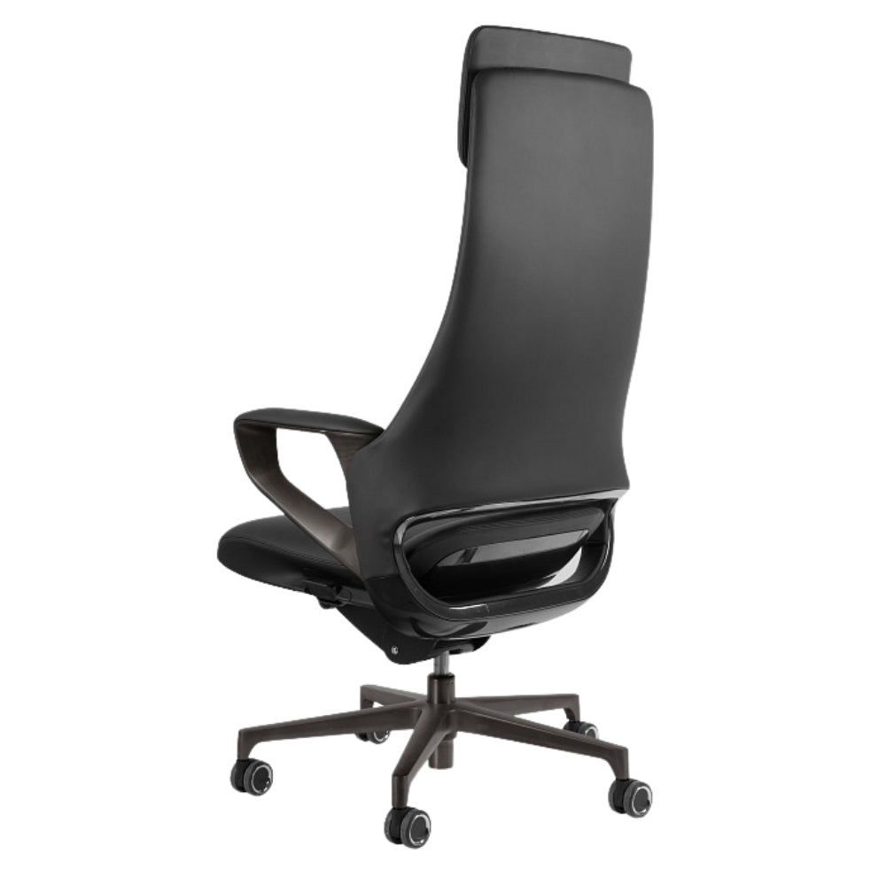 UNIQUE Ergonomiczny fotel biurowy VIRGO Skóra Naturalna Czarna