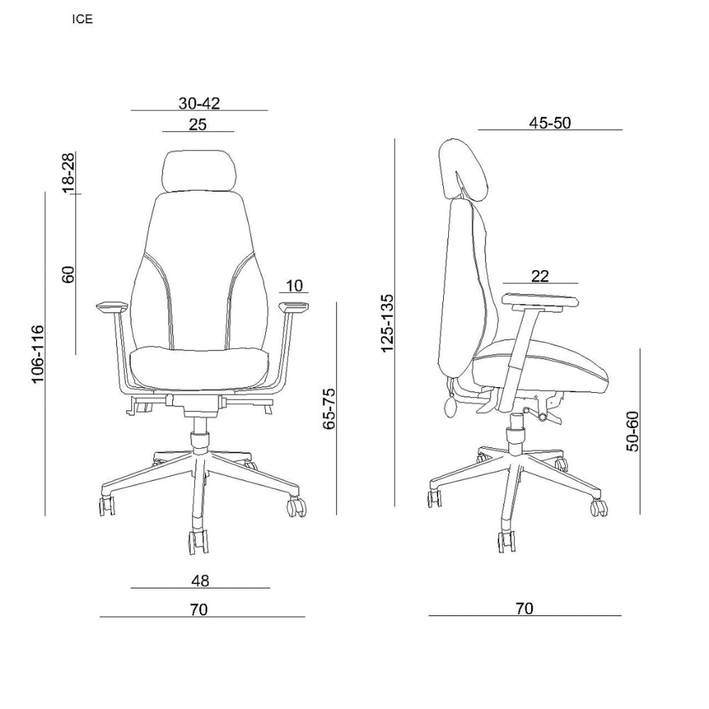 UNIQUE Ergonomiczny fotel biurowy ICE Czarny