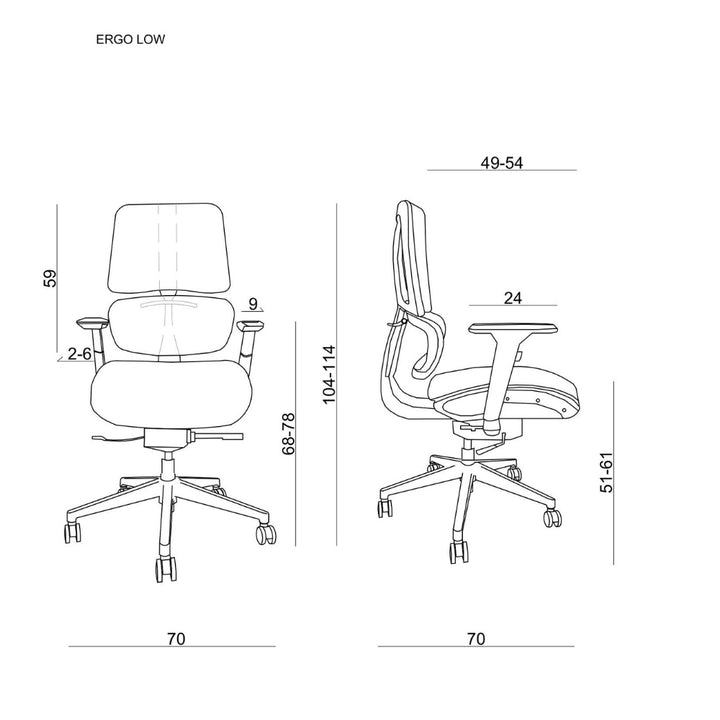 UNIQUE Fotel ergonomiczny ERGO LOW