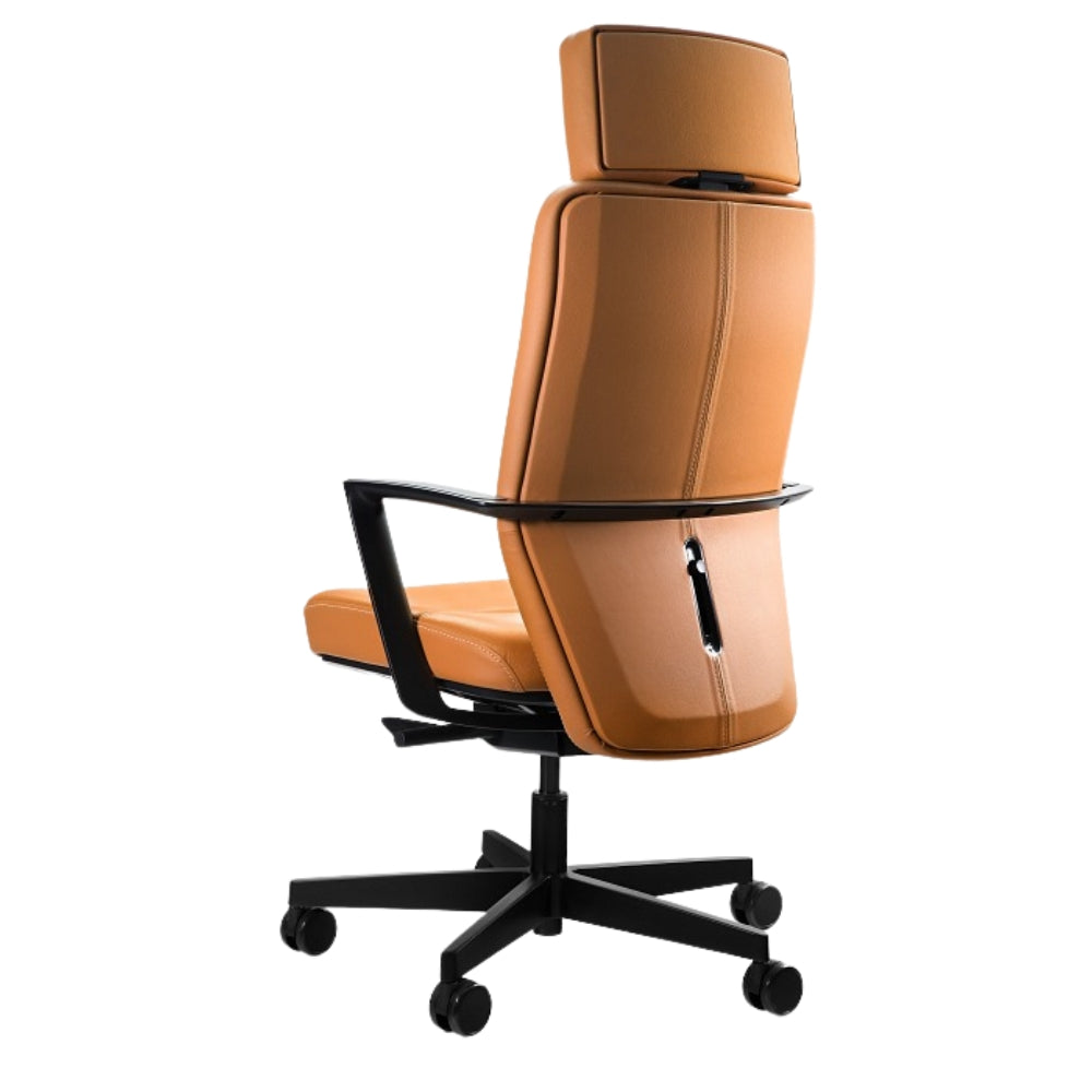 UNIQUE Ergonomiczny fotel biurowy SONOMA Skóra naturalna Brązowa