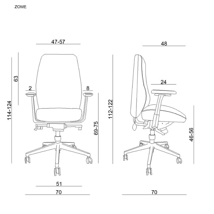 UNIQUE Ergonomiczny fotel biurowy ZOME Czarny