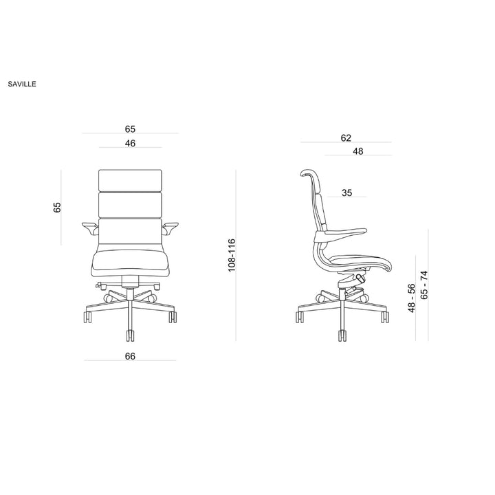 UNIQUE Ergonomiczny fotel biurowy SAVILLE Skóra naturalna Czarna