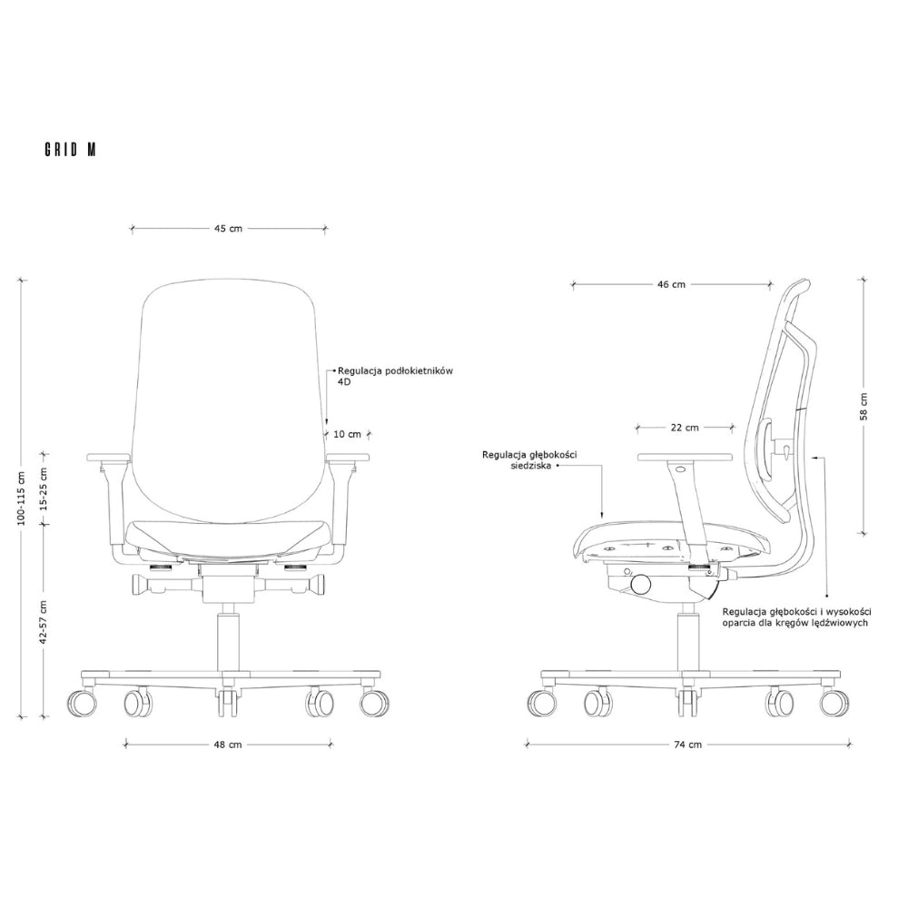 UNIQUE Ergonomiczny fotel biurowy GRID M
