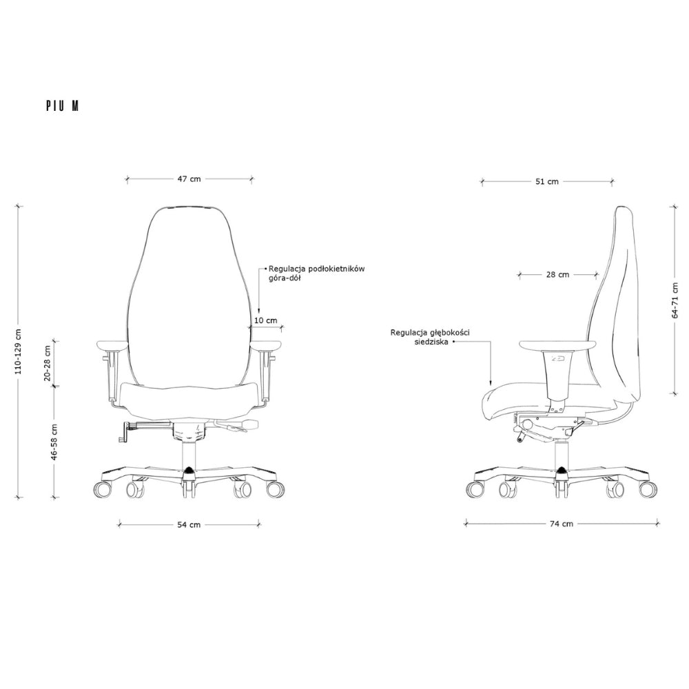 UNIQUE Ergonomiczny fotel biurowy PIU M