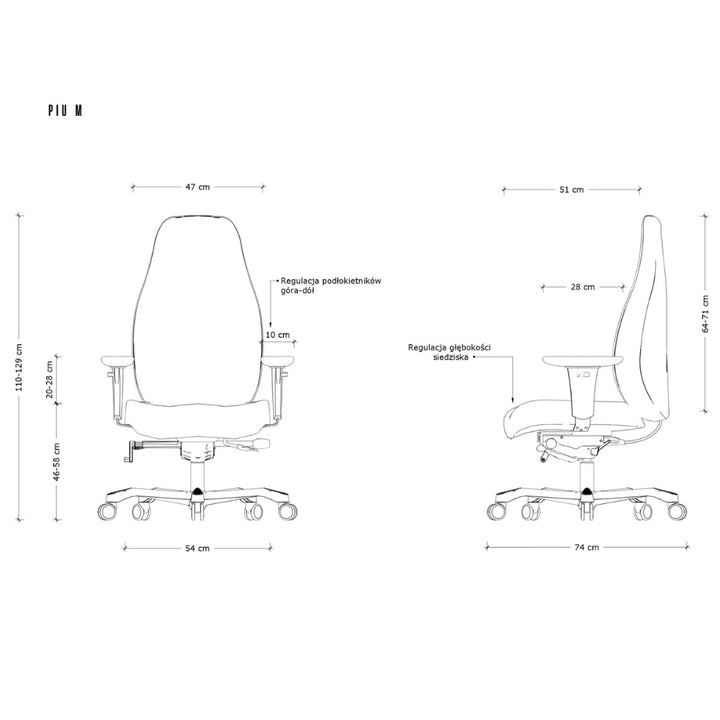 UNIQUE Ergonomiczny fotel biurowy PIU M