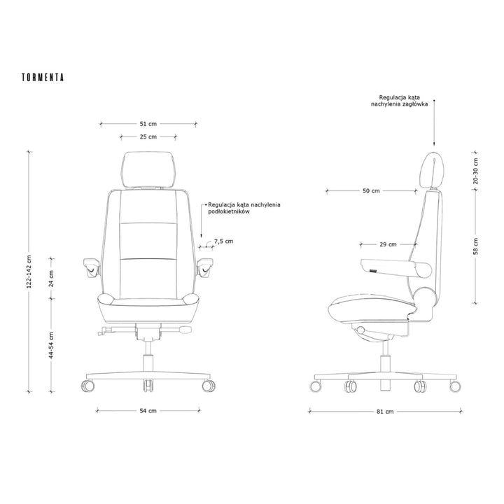 UNIQUE Ergonomiczny fotel biurowy TORMENTA