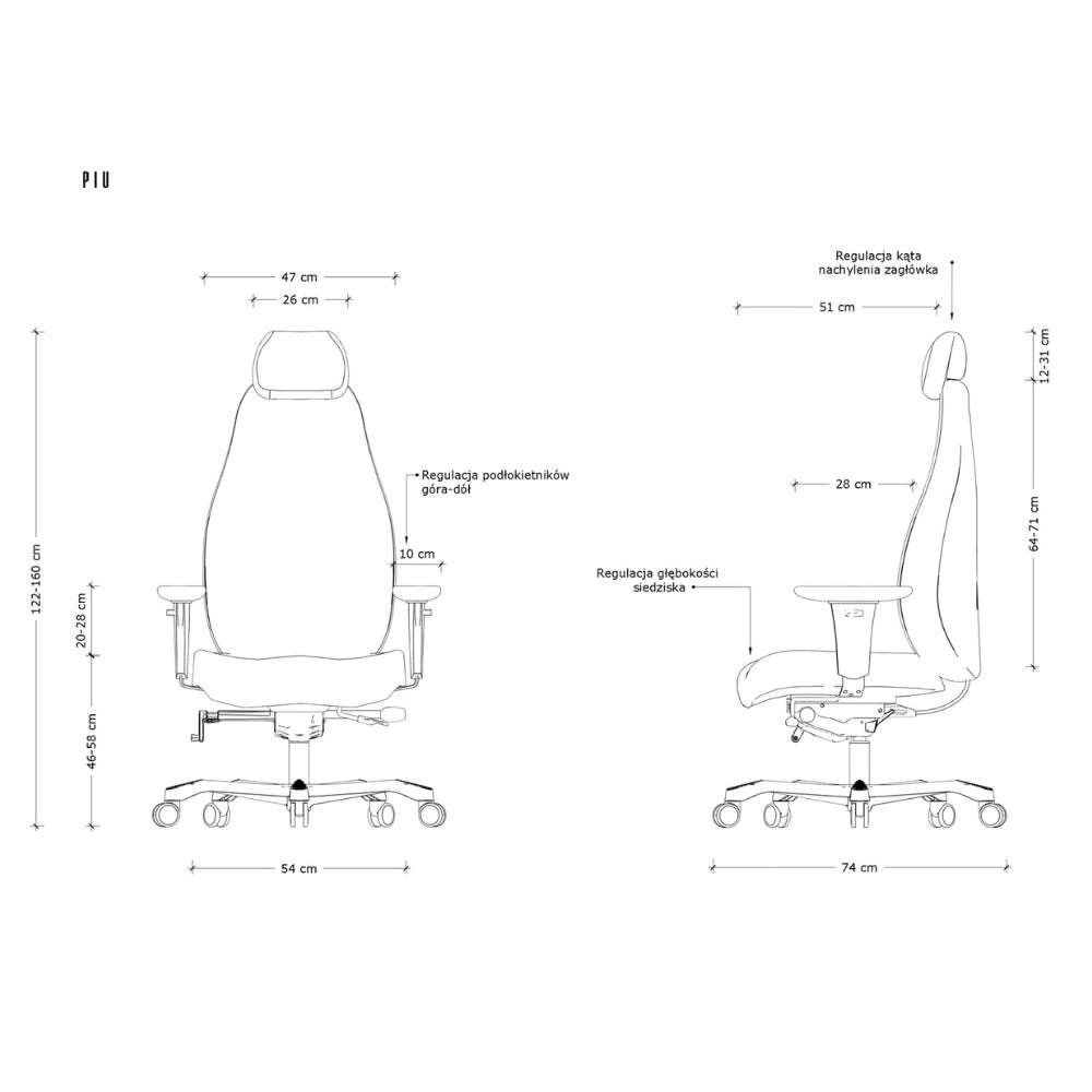 UNIQUE Ergonomiczny fotel biurowy PIU