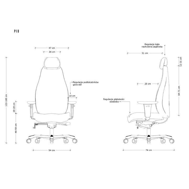 UNIQUE Ergonomiczny fotel biurowy PIU