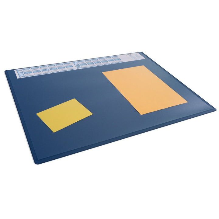 Durable Podkład na biurko z kalendarzem i przezroczystą nakładką PP 650x500 mm Niebieski