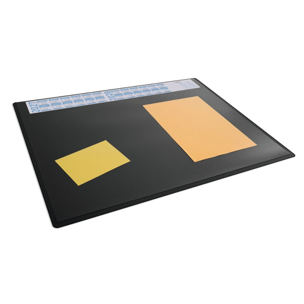 Durable Podkład na biurko z kalendarzem i przezroczystą nakładką PP 650x500 mm Czarny
