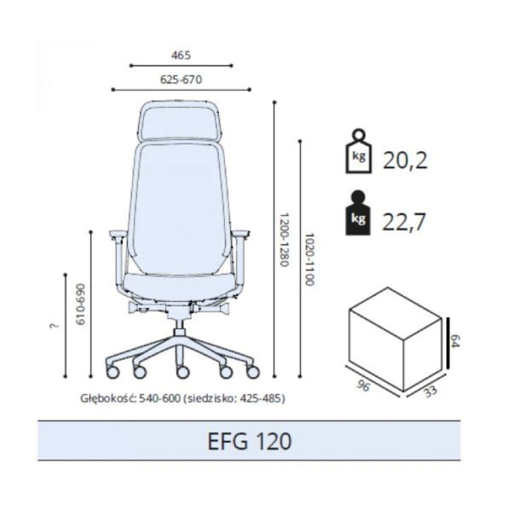 ELZAP Fotel ergonomiczny Shine EFG 120WA