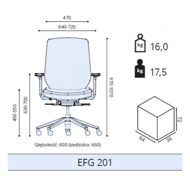 ELZAP Fotel ergonomiczny Kivi EFG 201W