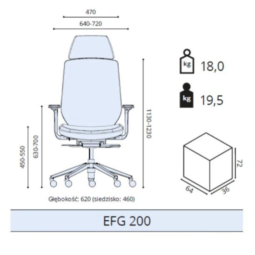 ELZAP Fotel ergonomiczny Kivi EFG 200W