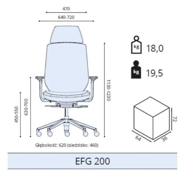 ELZAP Fotel ergonomiczny Kivi EFG 200W