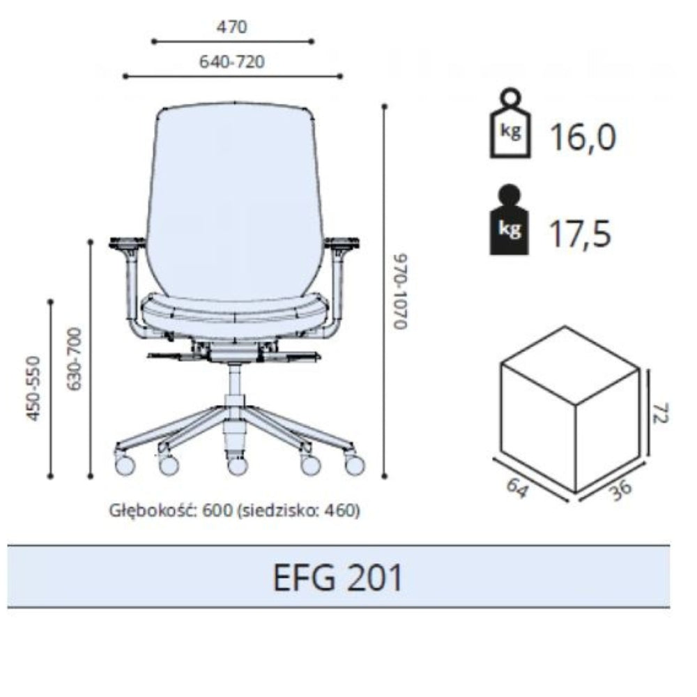 ELZAP Fotel ergonomiczny Kivi EFG 201W HF-3 HM-3 KU
