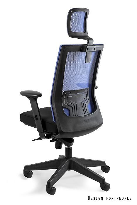 UNIQUE Fotel biurowy NEZ Siatka niebieska/tkanina czarna