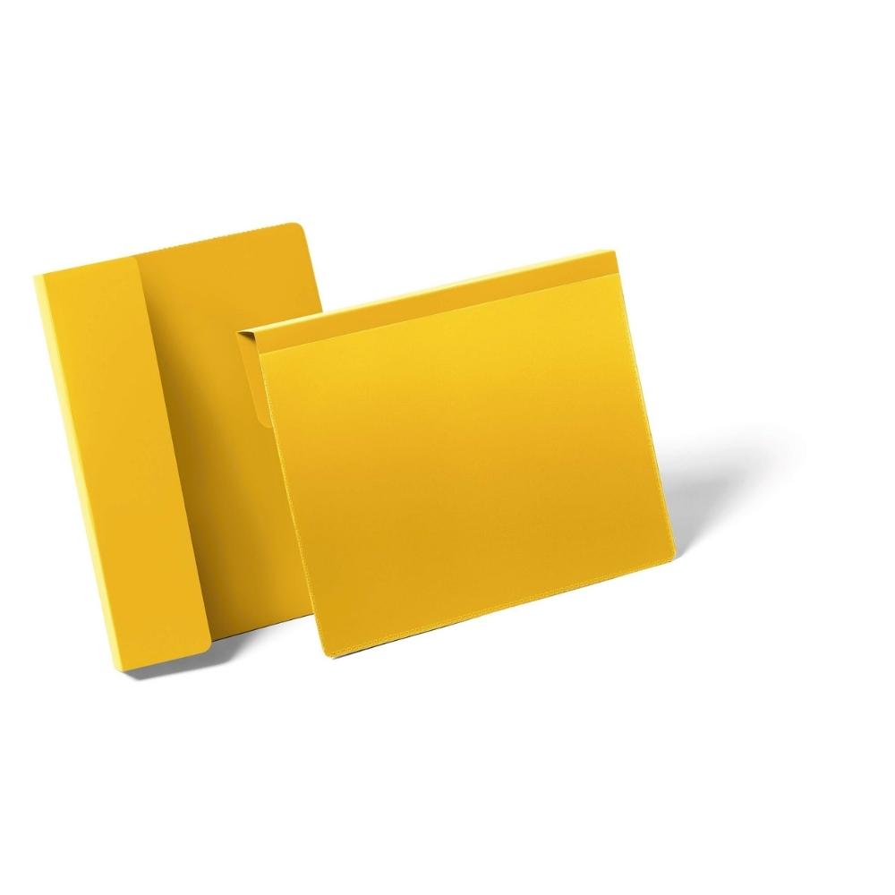 Durable Kieszeń magazynowa z zakładką A4 pozioma żółta 50szt.