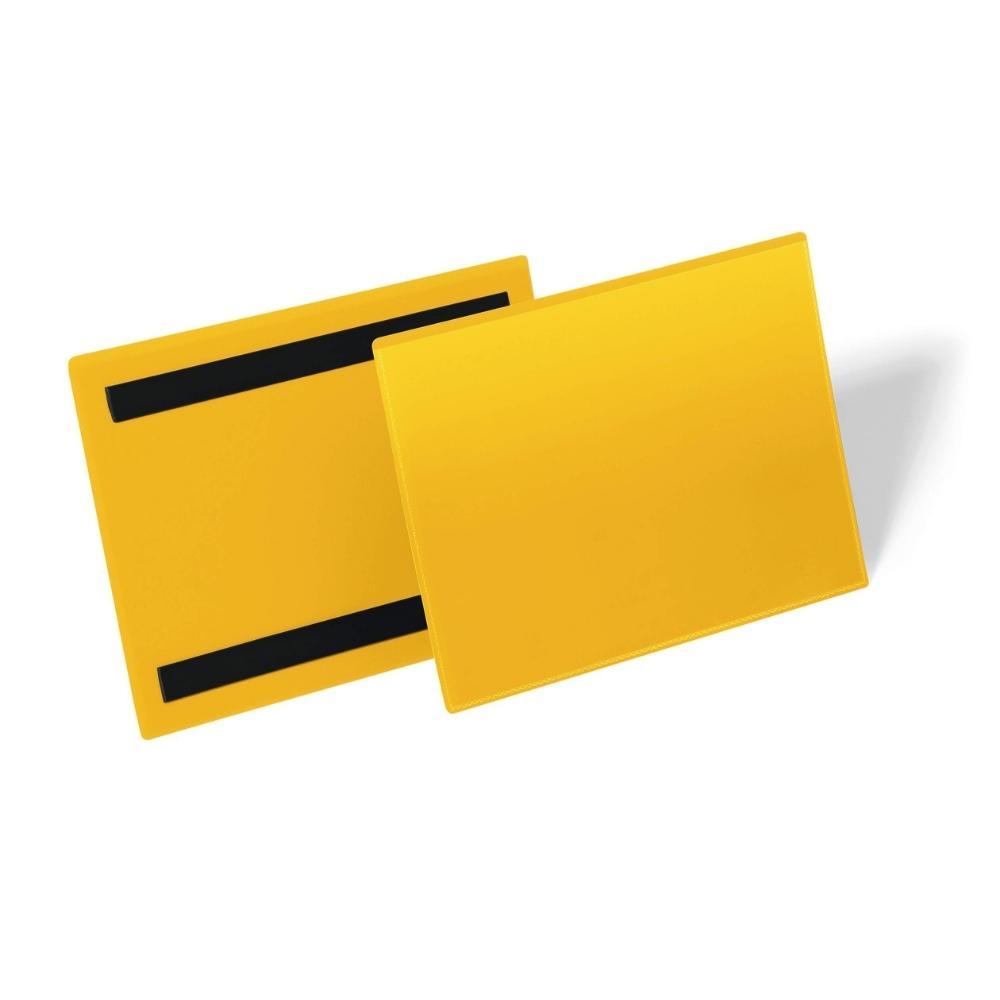 Durable Magnetyczna Kieszeń Magazynowa na etykiety A5 pozioma żółta 50szt.
