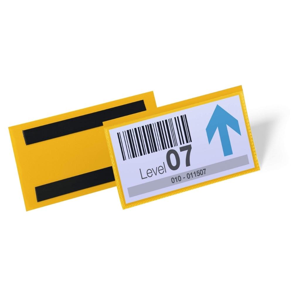 Durable Magnetyczna Kieszeń Magazynowa na etykiety 150 x 67 mm żółta 50szt.