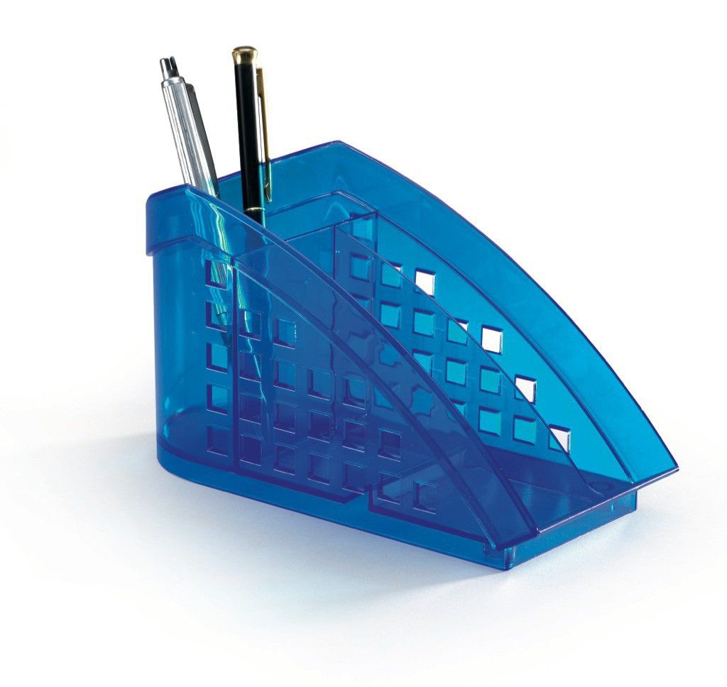 Durable Przybornik na biurko niebieski przeźroczysty Trend (6785381597361)