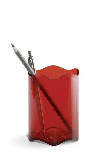 Durable Pojemnik na długopisy czerwono przeźroczysty Trend (6785383727281)