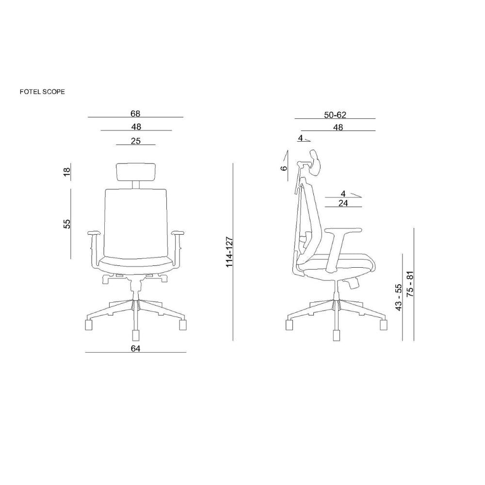 UNIQUE Fotel ergonomiczny Scope Czarny