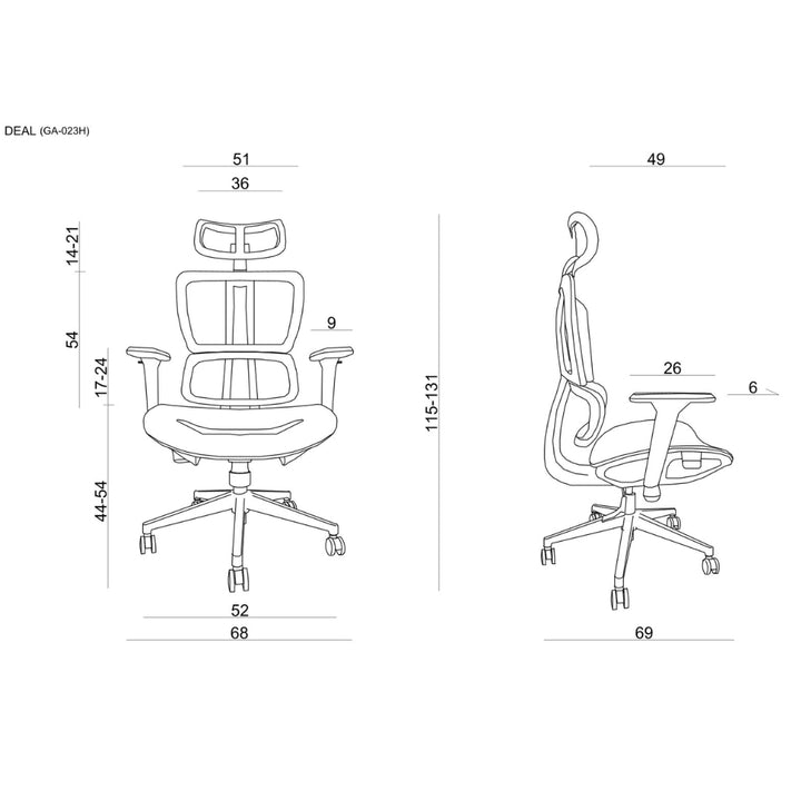 UNIQUE Fotel biurowy fotel ergonomiczny DEAL GA-023H