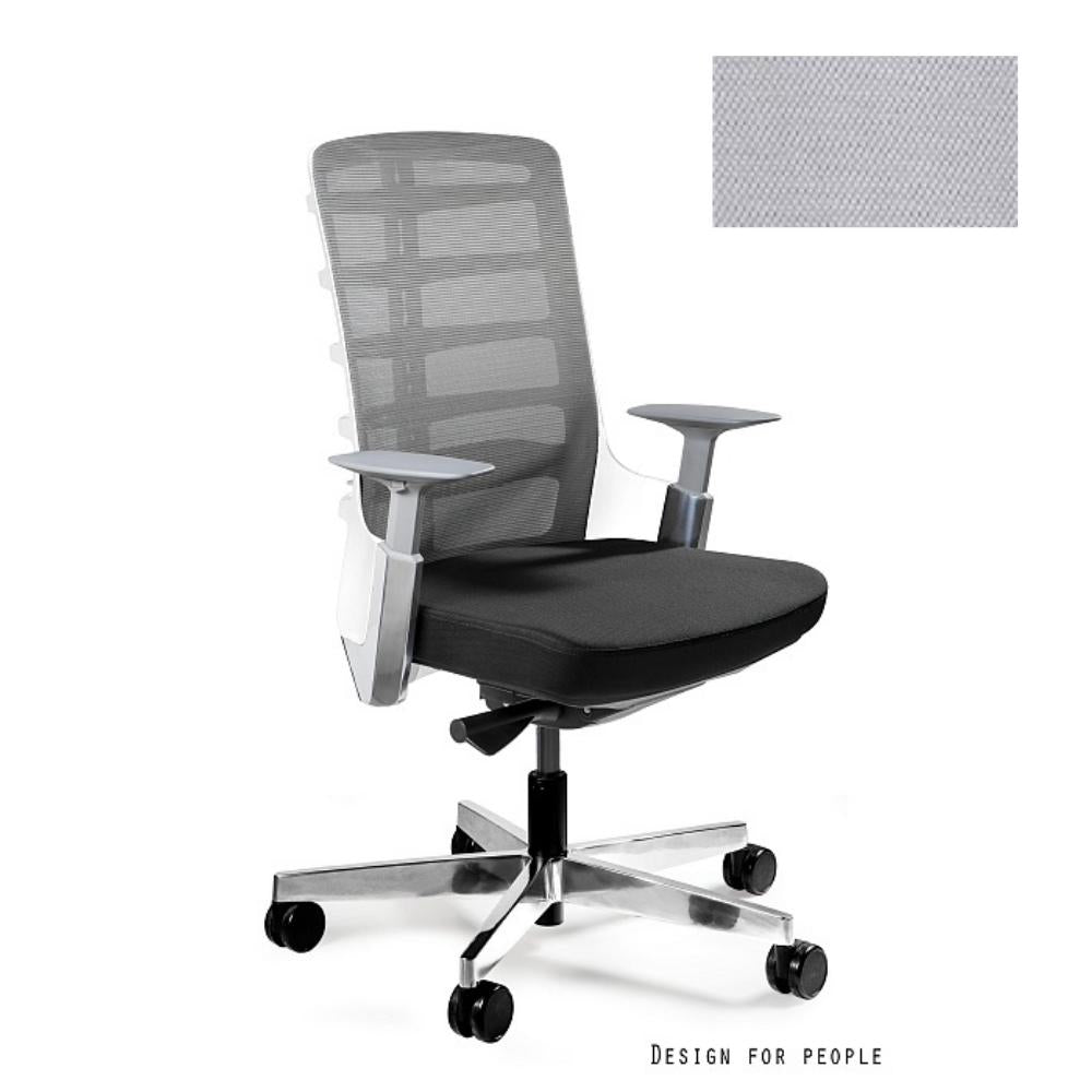 UNIQUE Fotel ergonomiczny Spinelly M biały stelaż tkanina