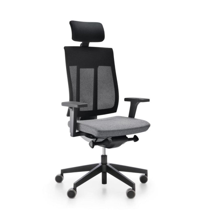 Profim Fotel ergonomiczny Fotel biurowy obrotowy z zagłówkiem i podparciem lędźwiowym Xenon Net