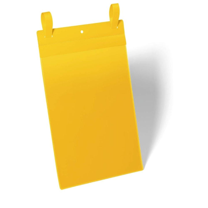Durable Kieszeń magazynowa z paskami montażowymi A4 pionowa żółta 50szt.