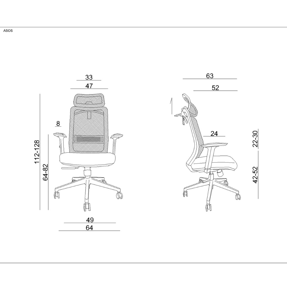 UNIQUE Fotel biurowy fotel ergonomiczny ASOS