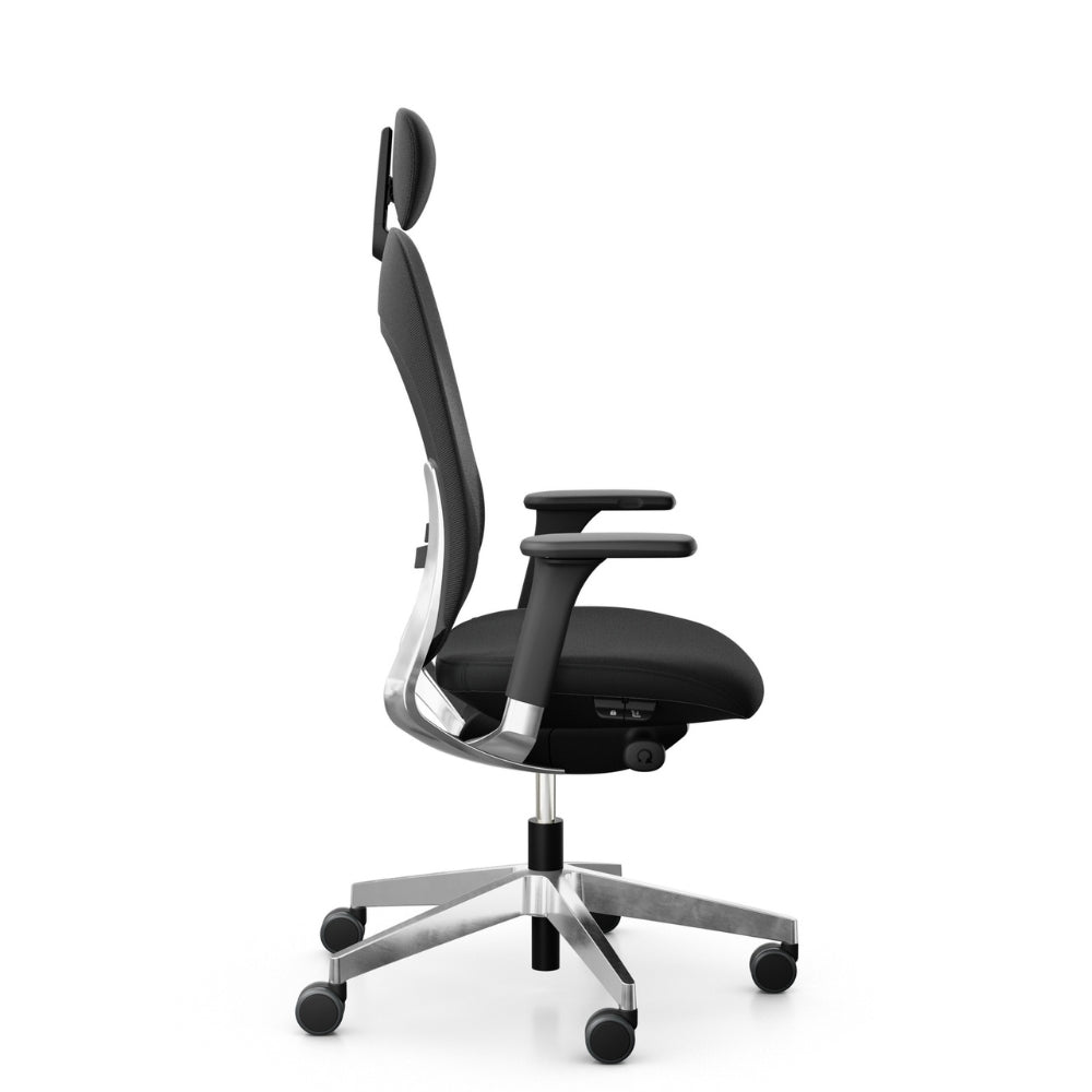 Giroflex 40 krzesło biurowe, krzesło obrotowe czarne z zagłówkiem