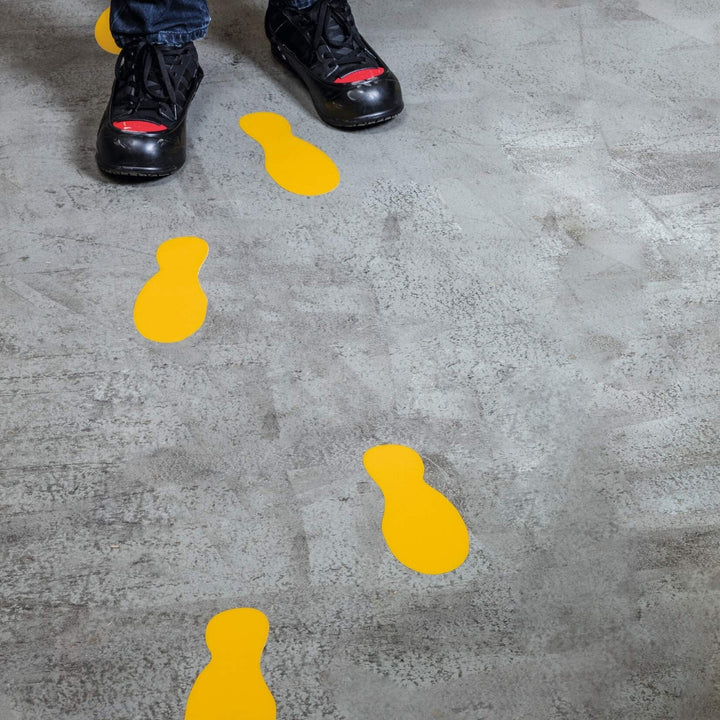 Durable Znaczniki podłogowe naklejka stopy żółte 5 par