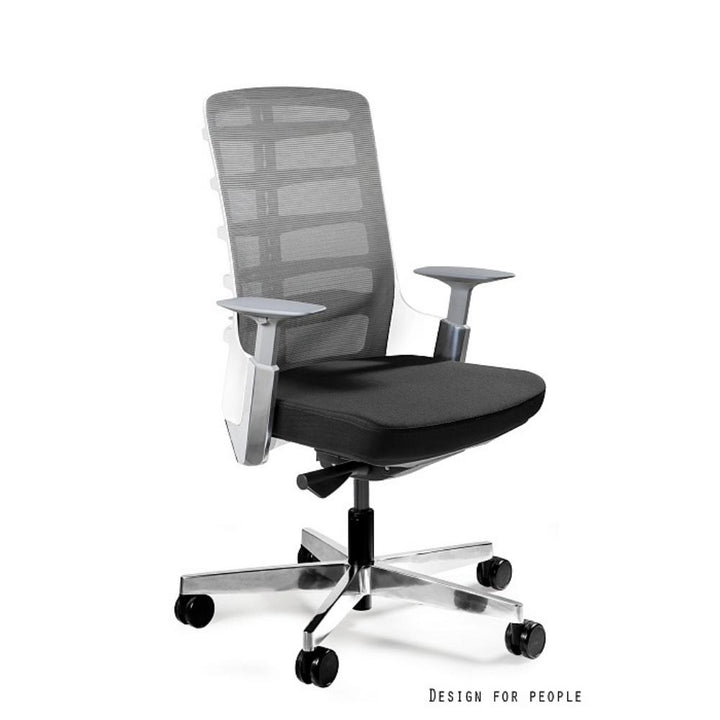 UNIQUE Fotel ergonomiczny Spinelly M biały stelaż tkanina