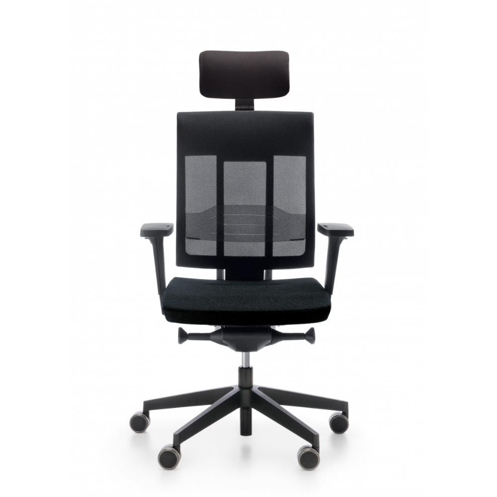 Profim Fotel ergonomiczny Fotel biurowy obrotowy z zagłówkiem i podparciem lędźwiowym Xenon Net